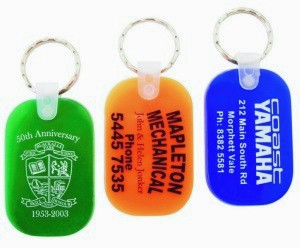 KP607 Durasoft Promotional Keyrings - Oblong Shape Translucent Colours