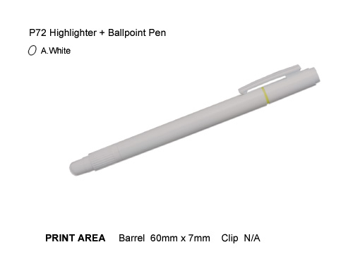 P72 Promotional Highlighter & Ballpoint Pen