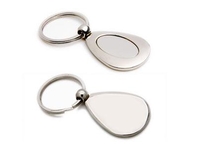 K4 Oval Promotional Metal Keyrings - Engraved