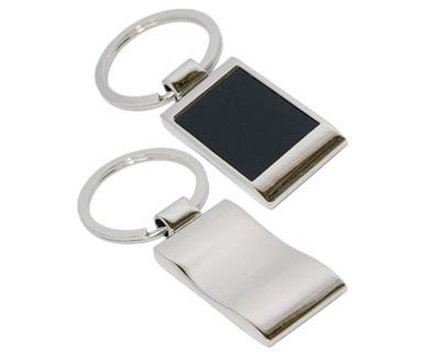 K9  Metal Promotional Keyrings with Black rectangular Centre- Engraved