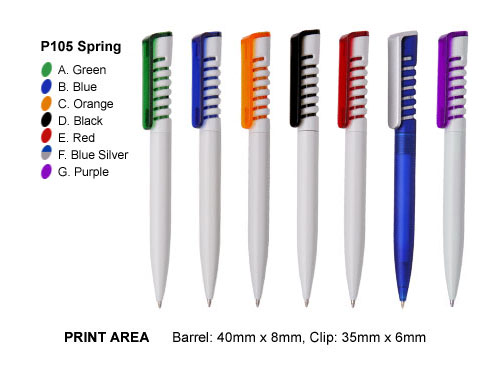 Promotional Plastic Pen </p> P105 Spring <p/>Quantity: 250