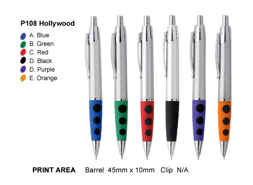 Promotional Plastic Pen</p> P108 Hollywood <p/>Quantity: 250