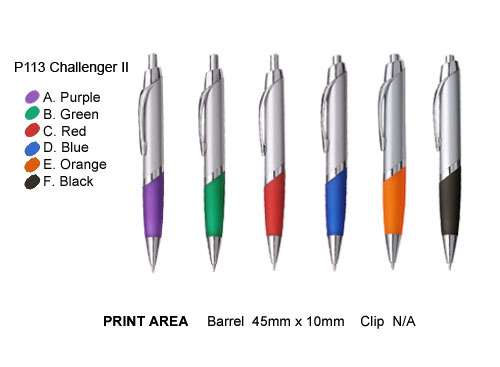 Promotional Plastic Pens </p>P113 Challenger II <p/>Quantity: 250