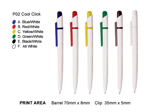 P02 Cool Click Plastic Pens