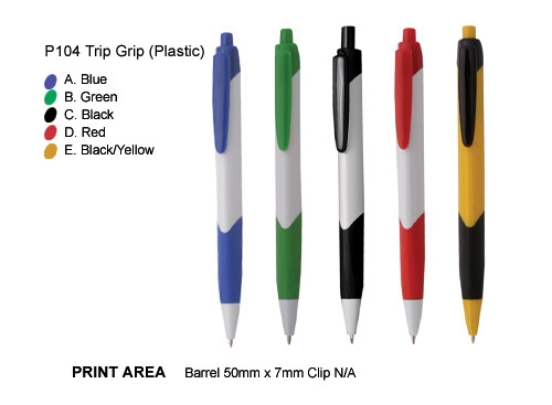P104 Tri Grip Promotional Plastic Pens