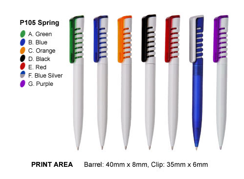 P105 Spring Plastic Pens