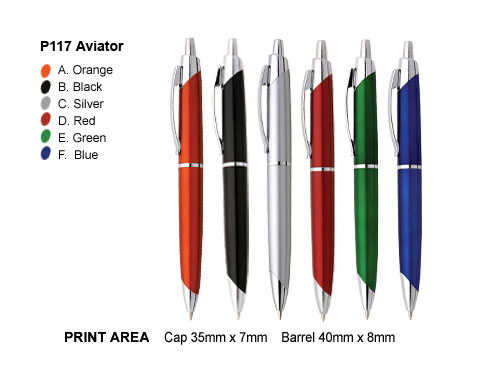 P117 Aviator Wholesale Plastic Pens