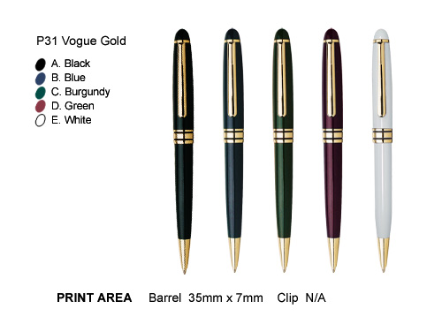 P31 Vogue Gold Metal Pens