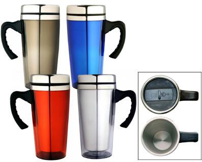 M 05  Stainless Steel/Plastic  Insulated Travel Mug