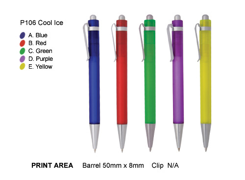 P106 Cool Ice Promotional Plastic Pens