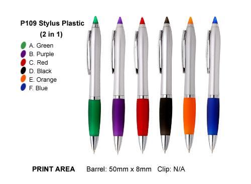 P109 Stylis Plastic (2 in 1) Plastic Pens