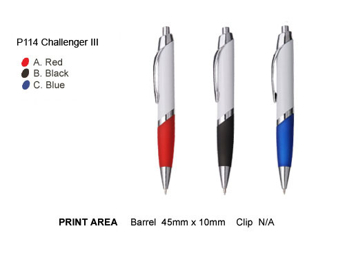 P114 Challenger III Promotional Plastic Pens
