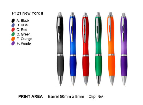 P121 New York II Wholesale Plastic Pens