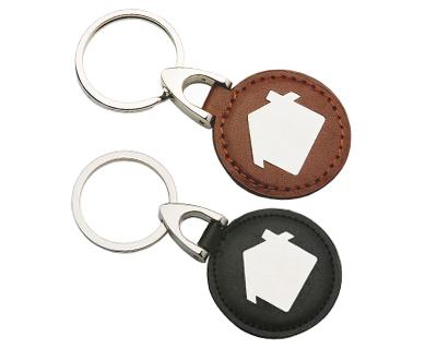 K50 Leather/Metal Promotional House Keyrings - Engraved