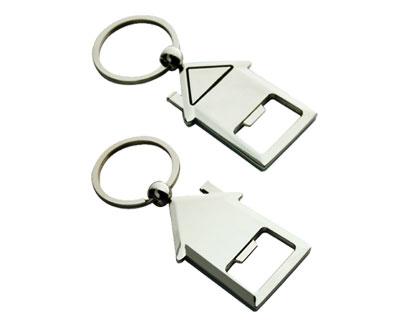 K26 House Shape Promotional  Metal Keyrings Opener - Engraved