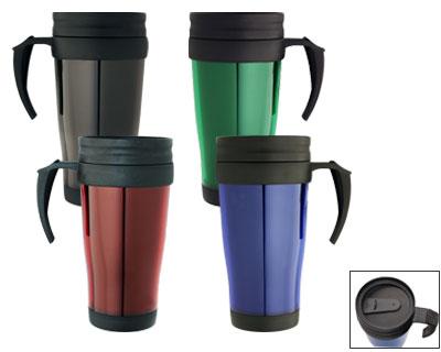 M 01 Polo Plastic Insulated Promotional Travel Mugs