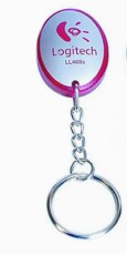 LL468s-red  Red Soft Touch Flashlight Promotional Keyrings