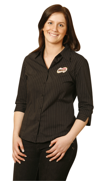 BS18 Ladies Herringbone Pin Stripe Business Shirts