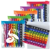 LL198s Assorted Colour Crayons in PVC Zippered Pouch