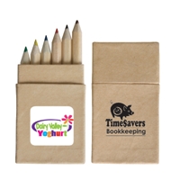 LL192s Mini Coloured Promotional Pencils in Recycled cardboard box.