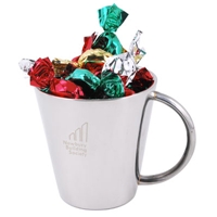 LL8502s Promotional Confectionery Toffees in Stainless Steel Mugs