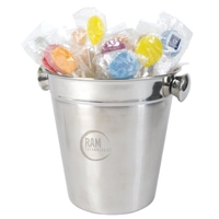 LL8604s Promotional Confectionery Lollipops in Stainless Steel Ice Buckets