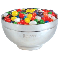 LL4840s Promotional Confectionery Assorted Jelly Beans in Stainless Steel Bowls
