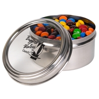 LL33003s Promotional Confectionery M&Ms in 6cm Stainless Steel Canisters