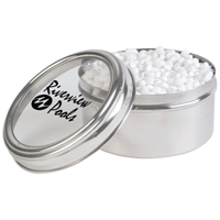 LL3251s Promotional Confectionery Peppermints in 6cm Stainless Steel Canisters