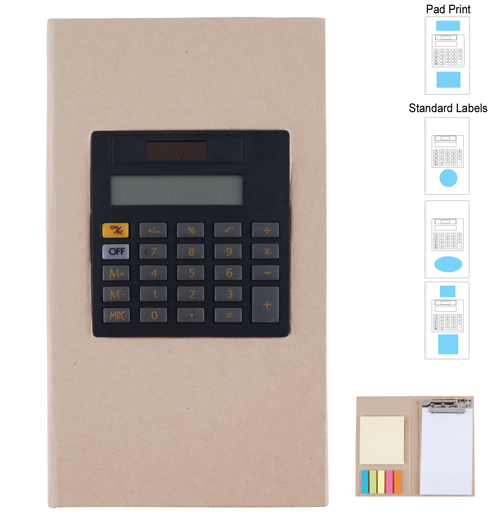 LL8864s Cardboard Clipboard Notebook & Calculator 