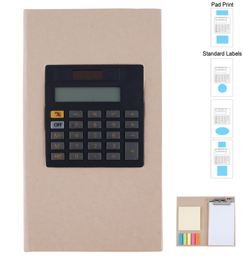 LL8864s Cardboard Clipboard Notebook & Calculator  