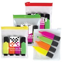 LL960s Promotional Highlighters 4 Markers in Zip Pouch 