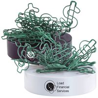 LL2562s Green Dollar Sign Shaped Paper Clips on magnetic base  