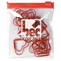 LL2541s Red Heart Paperclips In PVC Zipper Pouch