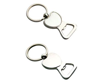 K29 Heart Shape Metal Promotional Keyrings Opener - Engraved